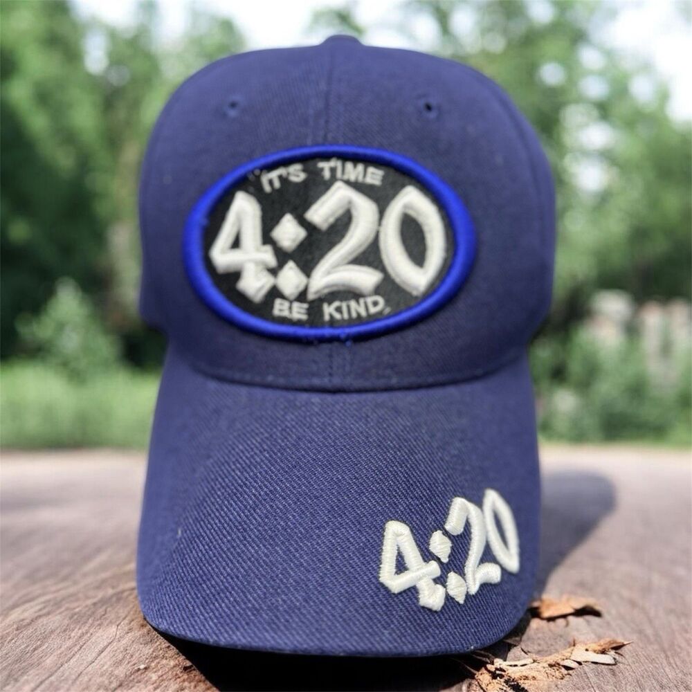 It’s Time 420 Be Kind Hat Stoner Weed Marijuana Low Profile Indie Adjustable OS